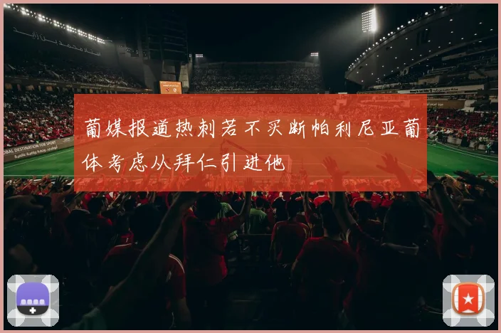 葡媒报道热刺若不买断帕利尼亚葡体考虑从拜仁引进他